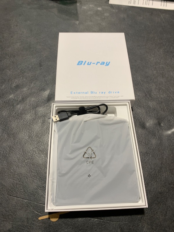 Photo 1 of External Compatible with Blu ray Drives Read/Write Compatible with Blu ray Burner USB 3.0 and Type-C/Win7-11 OS Read Compatible withBD/DVD/CD Comes with English Manual and One-Year Warranty