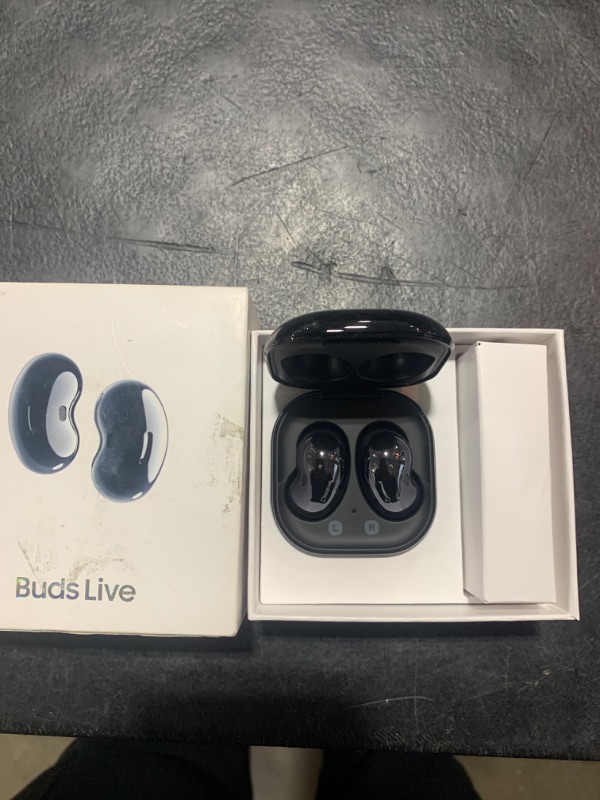 Photo 2 of SAMSUNG Galaxy Buds Live True Wireless Earbuds US Version Active Noise Cancelling Wireless Charging Case Included, Mystic Black