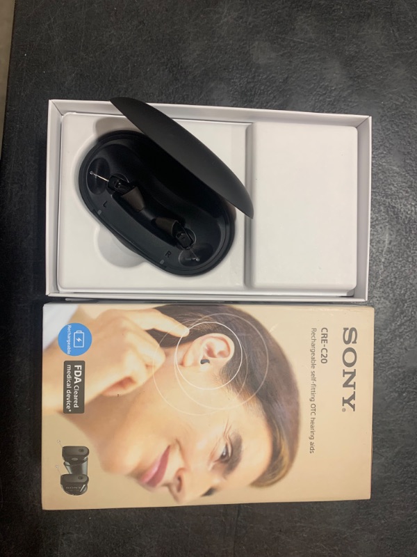 Photo 3 of Sony CRE-C20 Self-Fitting OTC Hearing Aids for Mild to Moderate Hearing Loss, Prescription-Grade Sound Quality, Compact Virtually Invisible Design, Customizable App, and Rechargeable Battery