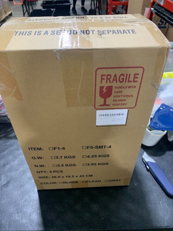 Photo 1 of Collapsible Plastic Storage Bins With Wheels?Clear Stackable Storage Bins with Lids, Stackable Storage Bins with Open Door, Folding Storage Bins Organizer for Closet, Bedroom, Living Room