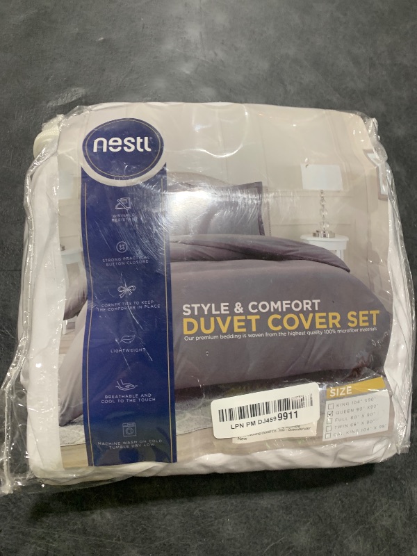 Photo 2 of Nestl White Duvet Cover Queen Size - Soft Double Brushed Queen Duvet Cover Set, 3 Piece, with Button Closure, 1 Duvet Cover 90x90 inches and 2 Pillow Shams