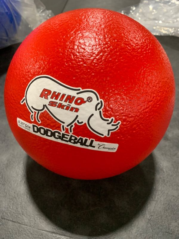 Photo 1 of Champion Sports Rhino Skin Dodgeballs: 8 Inch Balls for Playground, PE, Backyard & League Games - Team Sports Equipment for Kids and Adults - 