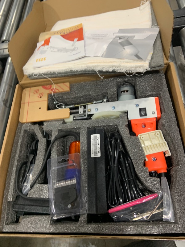 Photo 1 of Tufting  Starter Kit - artufting Rug Making Kit, 2 in 1 Cut Pile & Loop Pile - Easy to Use Rug Tufting Kit for Craft Lovers, Crafting Studios, Social Media Creators - Orange with Carpet Trimmer