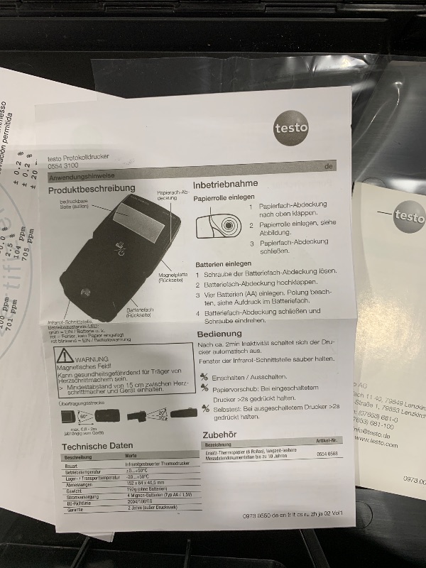 Photo 3 of testo 310 Combustion Analyzer Kit with Printer – Combustion analyzer measuring O2, Flue gas, and CO2 – Manometer for Heating Systems – Carbon Monoxide Meter