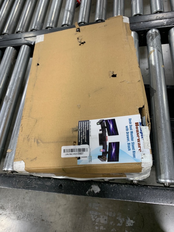 Photo 1 of Simple Houseware Desk Dual Monitor Stand Riser with Drawer, Black