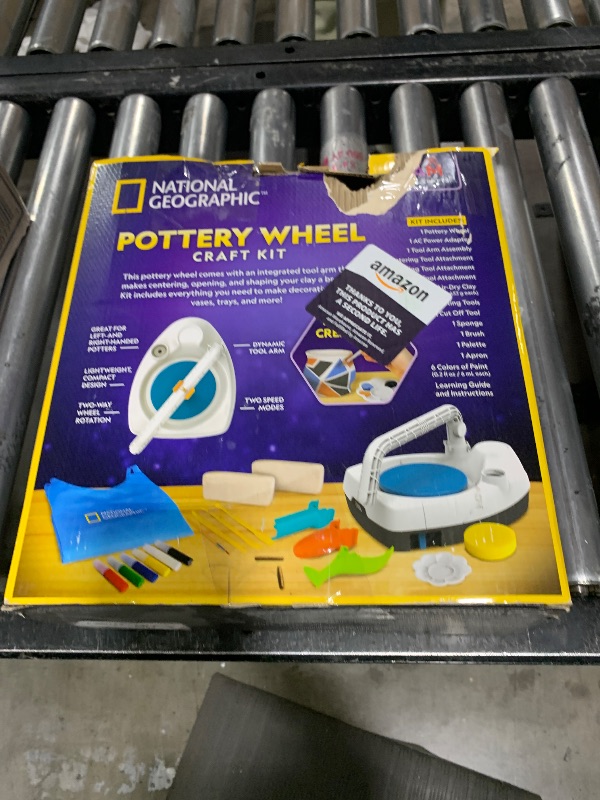 Photo 2 of NATIONAL GEOGRAPHIC Pottery Wheel for Kids – Complete Pottery Kit for Beginners, Plug-in Motor, 2 lbs. Air Dry Clay, Sculpting Clay Tools, Apron & More, Patented Design, Craft Kit (Amazon Exclusive)