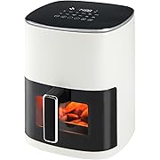 Photo 1 of OLIXIS Air Fryer 6 Quart Capacity with Window Square Air Fryer 12-in-1 Air Fry, Roast, Reheat, Dehydrate, Bake, Steam with 400F, Beige
