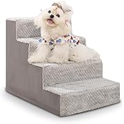 Photo 1 of Dog Stairs for Small Dogs,17.5" H,4-Step Dog Steps for High Bed Couch and Sofa,Pet Stairs for Dogs and Cats Climbing with Non-Slip Bottom and Washable Cover,Light Grey
