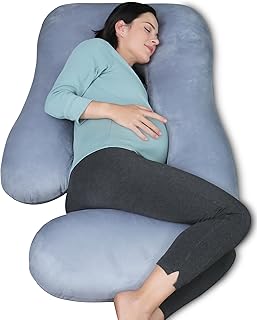 Photo 1 of MOON PARK Pregnancy Pillows for Sleeping - U Shaped Full Body Maternity Pillow with Removable Cover - Support for Back, Legs, Belly, HIPS - 57 Inch Pregnancy Pillow for Women - Grey
