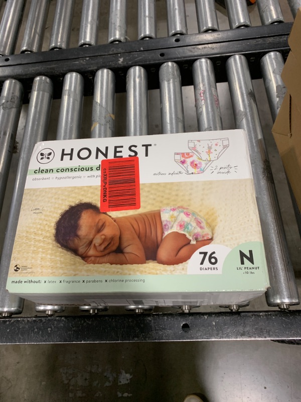 Photo 2 of The Honest Company Clean Conscious Diapers | Plant-Based, Sustainable | Rose Blossom + Tutu Cute | Club Box, Size Newborn, 76 Count