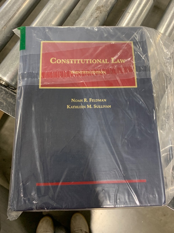 Photo 1 of CONSTITUTIONAL LAW 20TH EDITION BY NOAH R. FELDMAN AND KATHLEEN M. SULLIVAN 