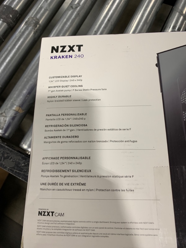 Photo 4 of NZXT Kraken 240 - 240mm AIO CPU Liquid Cooler - Customizable 1.54" Square LCD Display for Images, Performance Metrics and More - High-Performance Pump - 2 x F120P Fans - Black