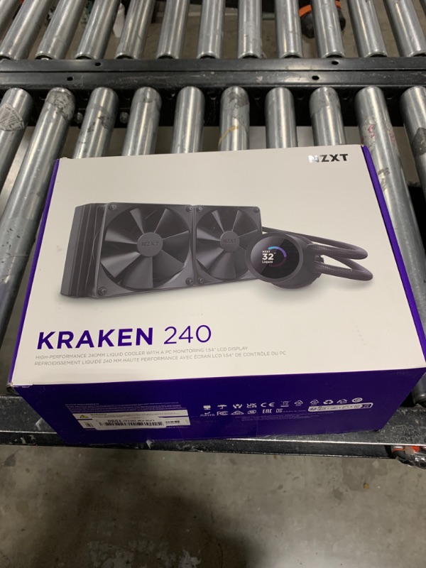 Photo 3 of NZXT Kraken 240 - 240mm AIO CPU Liquid Cooler - Customizable 1.54" Square LCD Display for Images, Performance Metrics and More - High-Performance Pump - 2 x F120P Fans - Black