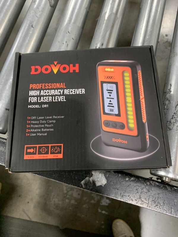 Photo 2 of DOVOH High Accuracy Laser Level Receiver : Dual LCD Display Laser Level Detector 197ft in Sunlight Outdoors, Loud Speaker, IP54 Shock-resistant, DR1