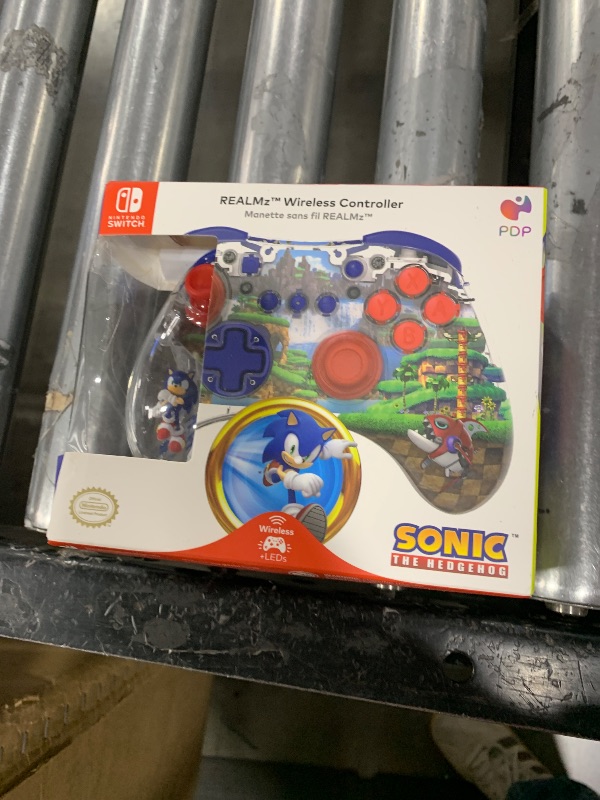 Photo 2 of PDP REALMz Wireless Nintendo Switch Pro Controller, Customizable LED, 40 Hour Rechargeable Battery Power, Officially Licensed by Nintendo and SEGA: Sonic Superstars (Sonic Green Hill Zone)