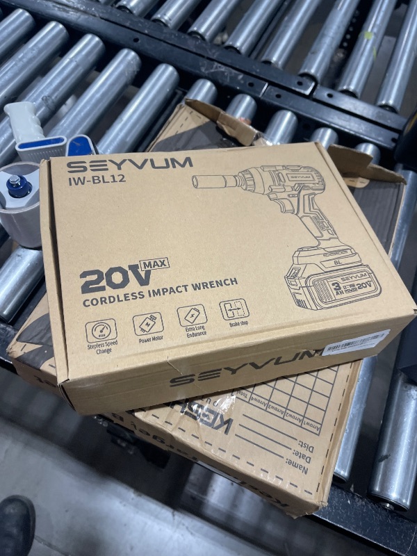 Photo 2 of SEYVUM Impact Wrench,1/2" Impact Gun, Power Impact Driver Max Torque 320 Ft-lbs (430N.m), Cordless Impact Wrench with 20V Brushless Motor, 3.0Ah Li-ion Battery with Fast Charger, 4 Pcs Impact Sockets