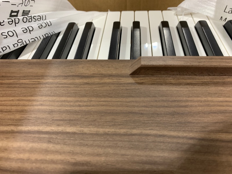 Photo 6 of Donner DDP-80 Electric Piano 88 Keys Weighted Piano, Hammer Mechanism II, Home Digital Pianos Full Size Keyboard with Stand, Triple Pedal, USB MIDI and Headphone Jack, Walnut Wood Colour