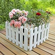 Photo 1 of 12 Pcs White Plastic Fence, 19.7”x11.8” Garden Fence Decoration, Garden Patio Decoration for Landscape Edging, Pathways, Christmas Tree, Wedding Party, Decoration, Lawn Edge, Style B
