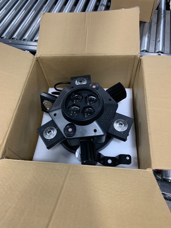 Photo 1 of Moving Head DJ Lights, 150W RGBW LED Moving Head Light with Mixed Lighting Effects, 6 Arms Party Lights Support DMX-512 & Sound Activated, Stage Lights for Party Disco KTV Wedding Club