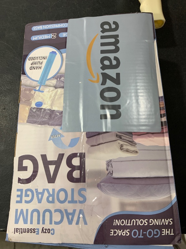 Photo 1 of 12 Pack Space Saver Bags (2 Jumbo/2 Large/2 Medium/2 Small/4 Roll) Compression Storage Bags for Comforters and Blankets, Vacuum Sealer Bags for Clothes Storage, Hand Pump Included