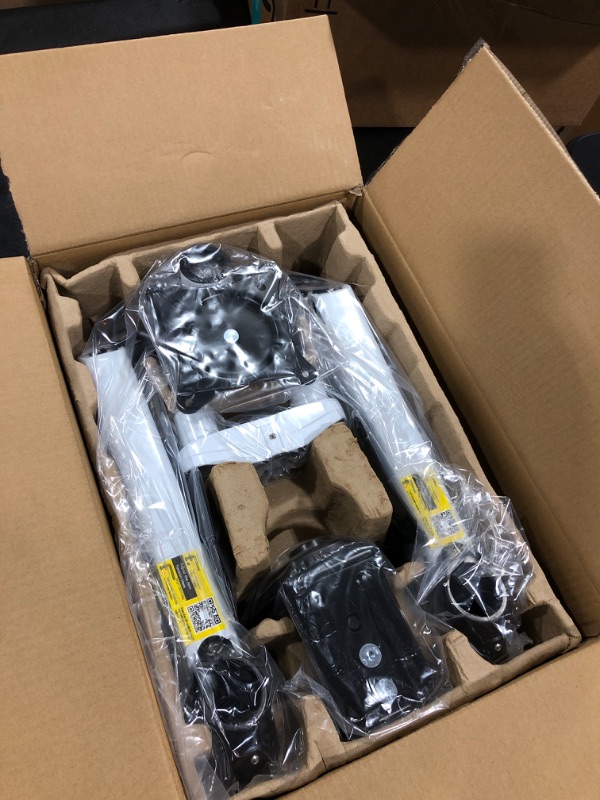 Photo 1 of HUANUO Triple Monitor Stand - Full Motion Articulating Gas Spring Monitor Mount Fit Three 17 to 32 inch LCD Computer Screens with Clamp, Grommet Kit