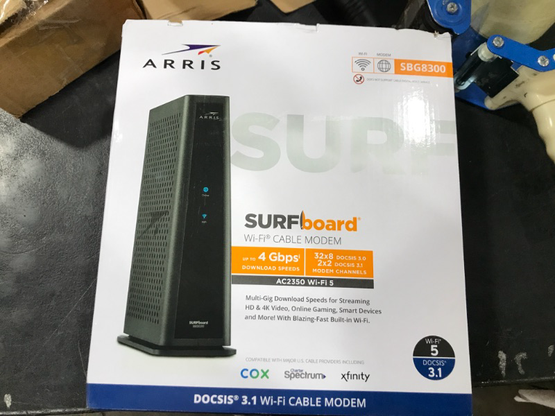 Photo 2 of ARRIS SURFboard SBG8300 DOCSIS 3.1 Gigabit Cable Modem & AC2350 Wi-Fi Router , Comcast Xfinity, Cox, Spectrum & more, 1 Gbps Max Internet Speeds , 4 OFDM Channels