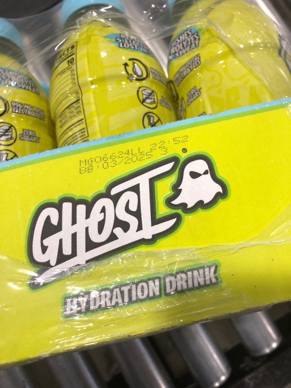 Photo 2 of GHOST Hydration Drink, Lemon Lime - RTD Sports Drinks with Electrolytes for Hydration - Beverage for Athletes - Zero Caffeine & Zero Sugars - 16.9 Fl Oz, 12 Pack