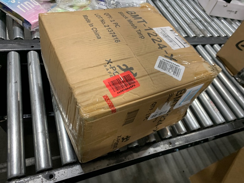 Photo 1 of Xpose Safety Heavy Duty Mesh Tarp – 12’ x 24’ Multipurpose Black Protective Cover with Air Flow - Use for Tie Downs, Shade, Fences, Canopies, Dump Trucks – Tear Resistant