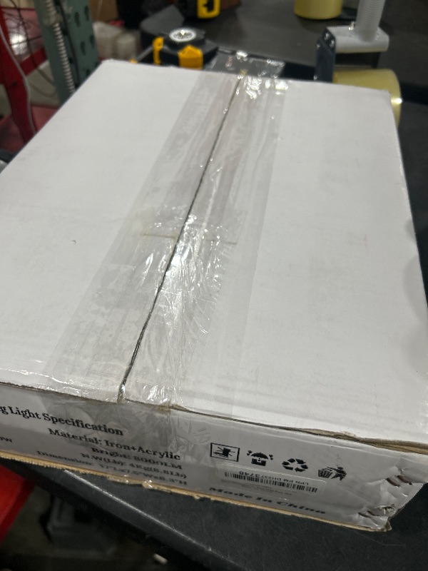 Photo 1 of Shine LUEST Modern Ceiling Light, 39.4'' Dimmable LED White Flush Mount Ceiling Lights with Remote Acrylic Round Ceiling Lamp Fixture for Low Ceiling Bedroom Living Room Dining Room, 100W