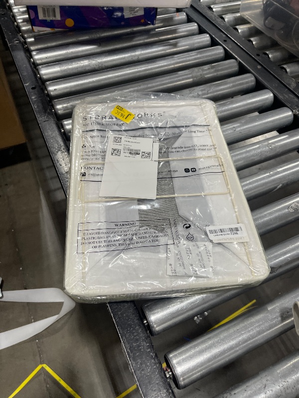 Photo 1 of StorageWorks Storage Bins, Fabric Storage Bins for Shelves, Large Storage Baskets with Metal Frame, Closet Baskets and Bins with Handles, Gray and White, 2-Pack