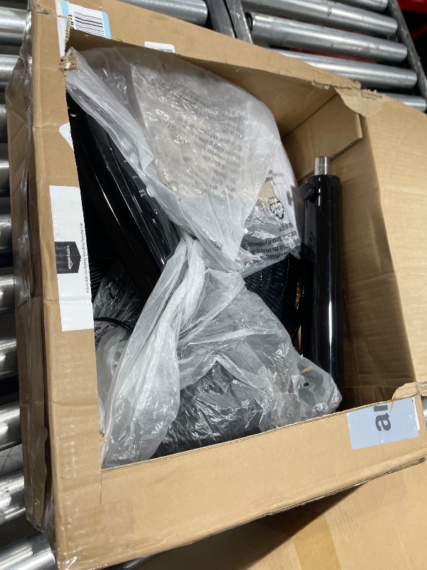 Photo 1 of Amazon Basics 16-Inch Pedestal Floor Fan Oscillating Remote, 3-Speed, Energy-Efficient, Black