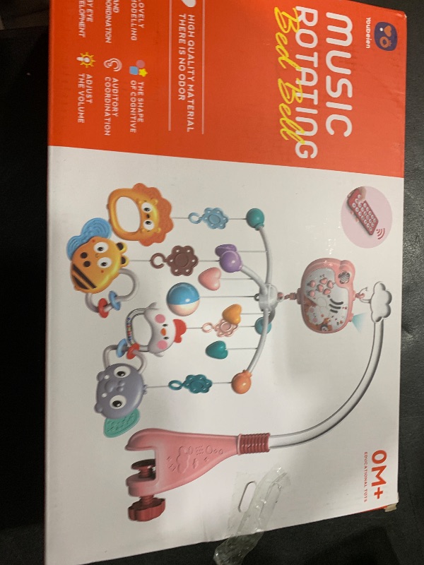 Photo 1 of Crib Mobile with Music and Lights, Baby Mobile for Crib Toys with Rotation, Remote Control, Projection, Nursery Crib Musical Mobile for Bassinets Arm Clip On Hanging for Infant Boys Girls Toddles Blue