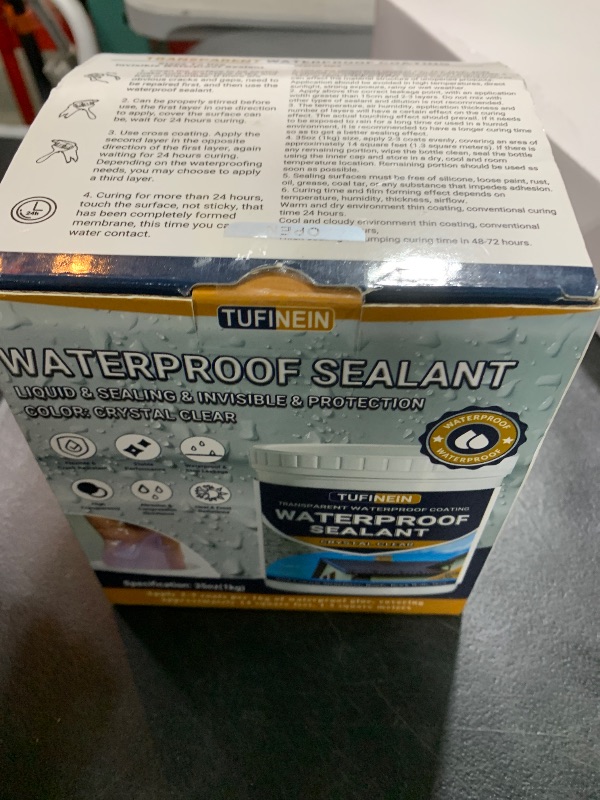 Photo 1 of Transparent Waterproof Coating, TUFINEIN 35oz Invisible Waterproof Agent Indoor & Outdoor Waterproof Sealant Water-Based Clear Sealant Waterproof