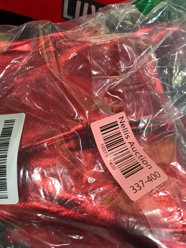 Photo 1 of IMEKIS Devil Costume for Women: Metallic Crop Top Skirt Tail Horns Headband Pitchfork Dress Up Angel Halloween Costumes Adults Cosplay Accessories Set Rave Outfits Red Turtle Neck Small (64978)