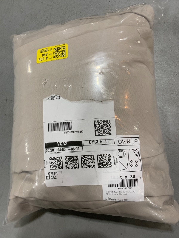 Photo 1 of NICETOWN Room Divider Curtain Screen Partitions, Basement Hospital Medical Clinic Spa Lab Cubicle Curtain Divider Privacy Screen, Patio Door Curtain (Natural, 1 Panel, 12.5ft Wide x 8ft Long)