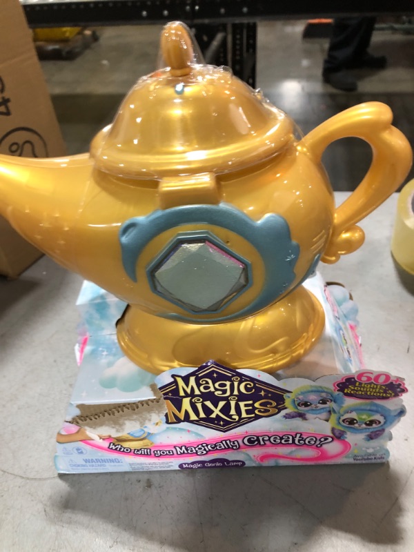 Photo 2 of Magic Mixies Magic Genie Lamp with Interactive 8" Pink Plush Toy and 60+ Sounds & Reactions. Unlock a Magic Ring and Reveal a Pink Genie from The Real Misting Lamp. Gifts for Kids, Ages 5+ Blue