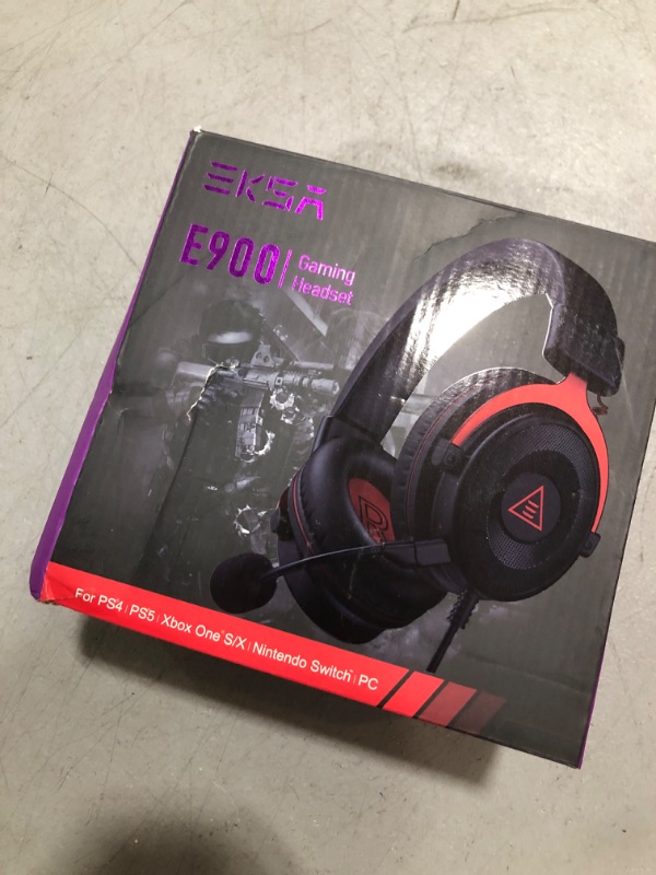 Photo 2 of EKSA E900 Gaming Headset with Microphone - PC Headset with Detachable Noise Canceling Mic, 3D Surround Sound, Wired Headphone for PS4, PS5, Xbox, Computer, Laptop, Switch, Handheld (3.5MM Jack)