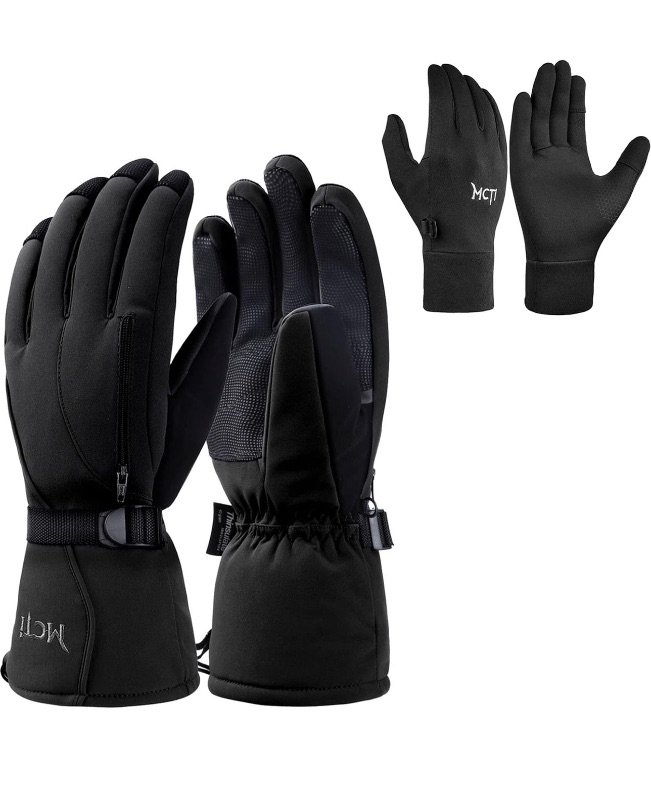 Photo 1 of MCTi Mens Ski Gloves MC1605 One Pair Thin Glove Liner MC-1706 One Pair