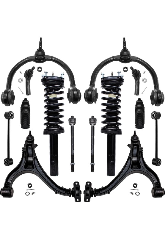 Photo 1 of Detroit Axle - Front 14pc Suspension Kit 2005-2010 Jeep Grand Cherokee Commander, 2 Struts 4 Lower & Upper Control Arms w/Ball Joints 4 Tie Rods 2 Sway Bars 2 Boots 2006 2007 2008 2009 Replacement