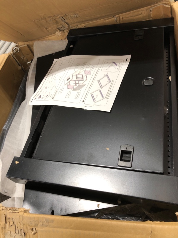 Photo 1 of QWORK 6U Network Server Cabinet Enclosure, Wall Mount Server Cabinet Network Rack Vented Enclosure(24" Deep), for 19" IT Equipment, A/V, with Lockable Glass Door & Removable Side Panels, Black