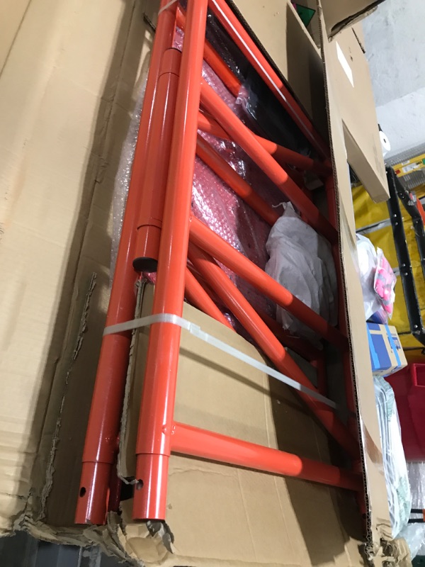 Photo 1 of LEADALLWAY Scaffolding Platform 4 Foot High Mobile Baker Scaffolding Mini Portable Scaffolding 770 LBS Capacity with Locking Wheels and Tool Bag, Red