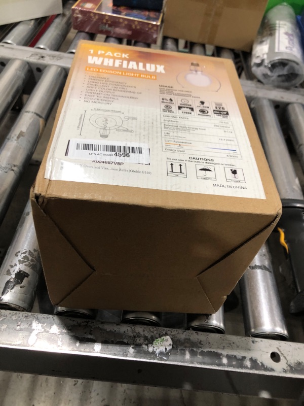 Photo 1 of WHFIALUX Oversized Decorative LED Light Bulbs, Giant Vintage Edison Light Bulb, G52(G160) Huge Globe Bulbs with Glass Shell, Pendant Lighting, 2700K Warm White, 6W Dimmable 250LM(50W eq.), E26 Base