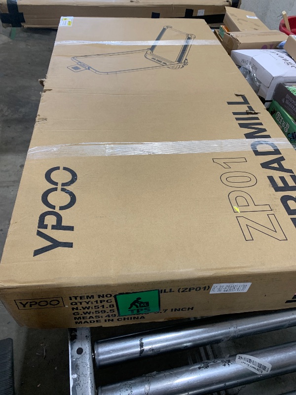 Photo 1 of YPOO Foldable Treadmill with Incline, Walking Pad with Handle Bar 3 Level Incline, Portable Folding Treadmills for Home/Office 300 Lbs Capacity, Quiet Desk Treadmill with Remote Control & APP