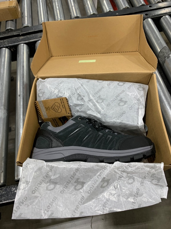 Photo 1 of OL OUTJET LEGEND Men's Waterproof Hiking Shoes Leather Comfortable Lightweight Anti Slip Low Tops Outdoor Walking Work Shoes Black SIZE 9 