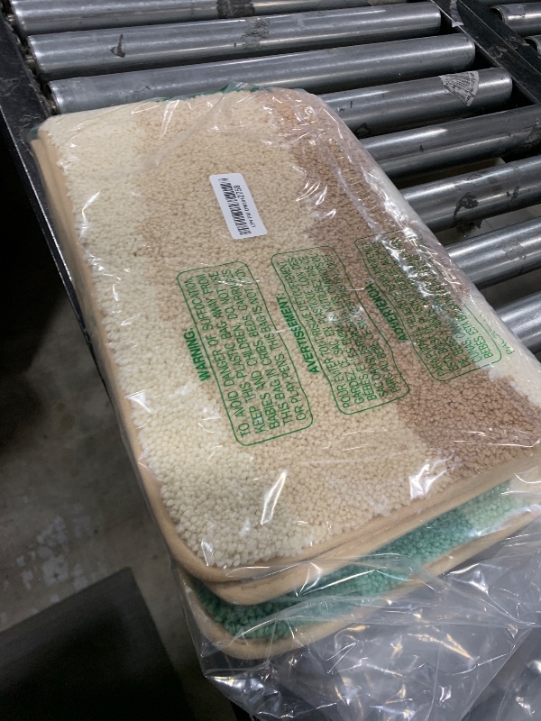 Photo 1 of Microfiber Bathroom Rugs, Absorbent Soft Shaggy Carpet Floor Mats for Shower Tub Sink Toilet, Non-Slip Plush Carpet Floor Mats for Living Room Bedroom Kitchen 31.5 X 19.7 Inches,Green