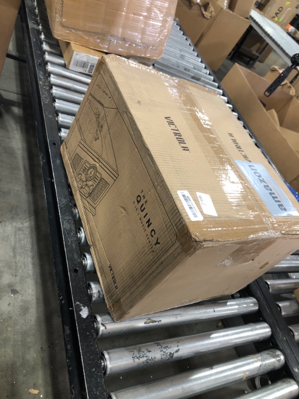 Photo 1 of Victrola Nostalgic 6-in-1 Bluetooth Record Player & Multimedia Center with Built-in Speakers - 3-Speed Turntable, CD & Cassette Player, AM/FM Radio | Wireless Music Streaming | Grey | wood