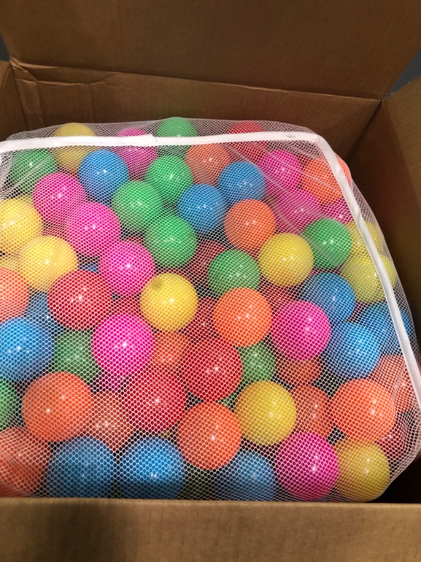 Photo 1 of Amazon Basics BPA Free Crush-Proof Plastic Ball, Pit Balls with Storage Bag, Toddlers Kids 12+ Months, Pack of 400 Balls, 6 Bright Colors