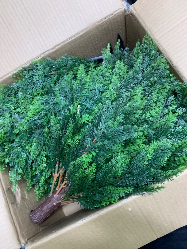 Photo 1 of AUMMOOH 15.7 inch Height Set of Two Artificial Cypress Topiary – Breathe Life & Lushness into Any Space – Lifelike – UV-Resistant Great for Indoors & Outdoor - Easy to Install – Fade-Proof