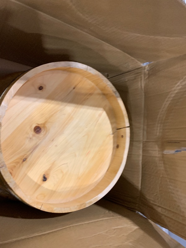Photo 1 of AngelcityCC Wood Foot Tub with Massager and lid, Solid Wood Handmade Wooden Foot Basin Set for Soaking Feet Spa Foot Care