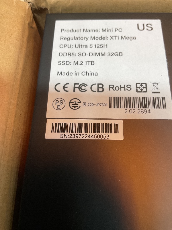 Photo 1 of GEEKOM XT1 Mega AI Mini PC,14th Gen Intel Core Ultra U5-125H Processor (14C/18T,up to 4.5 GHz)32GB DDR5 RAM 1TB PCIe Gen4 SSD Mini Desktop Computers, Windows 11Pro/WiFi7/BT5.4/Dual 2.5G LAN/USB4.0/8K